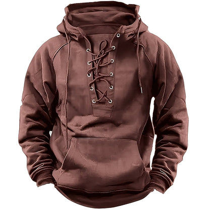 Rodney - Men's Hoodie with Subtle Lacing