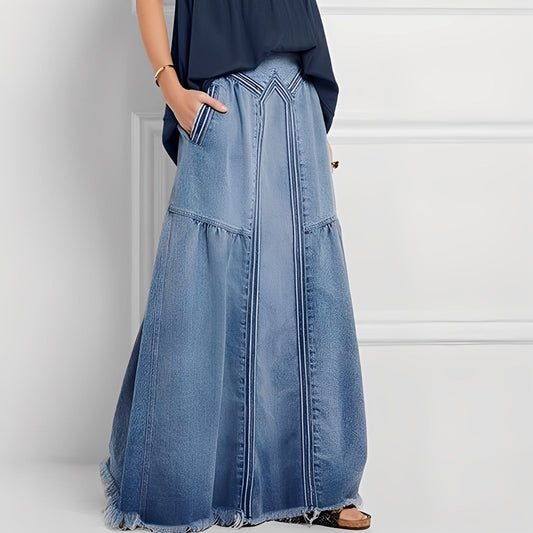 Jordyn - Bequemer, dehnbarer Damen-Jeansrock mit Taschen