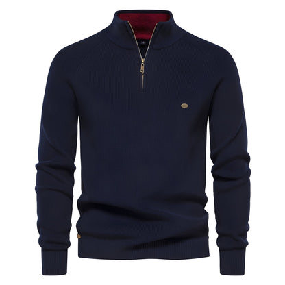 Royston - Komfortowy sweter męski z ćwierćzamkiem