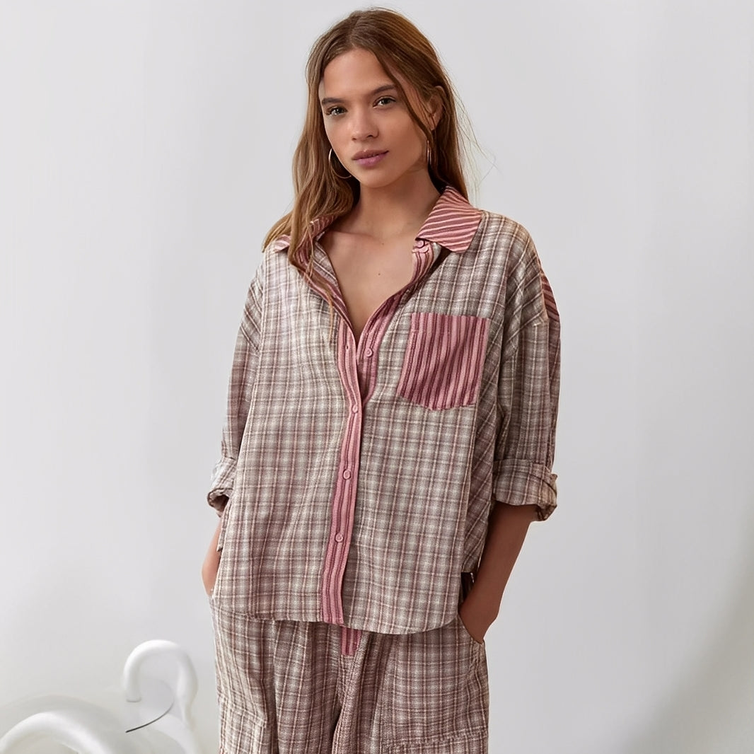 Elenora - Ensemble pyjama femme confortable et décontracté, deux pièces