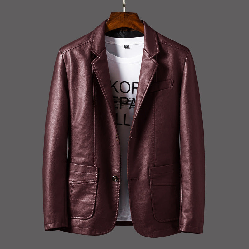 Duncan - Leather jacket for men with modern button design