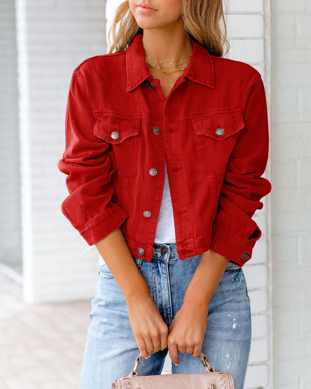 Carolyn - Bequeme Jeansjacke mit Taschen für Frauen