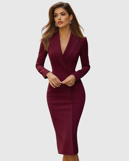 Shane – Elegantes Midi-Kleid mit strukturierter Form