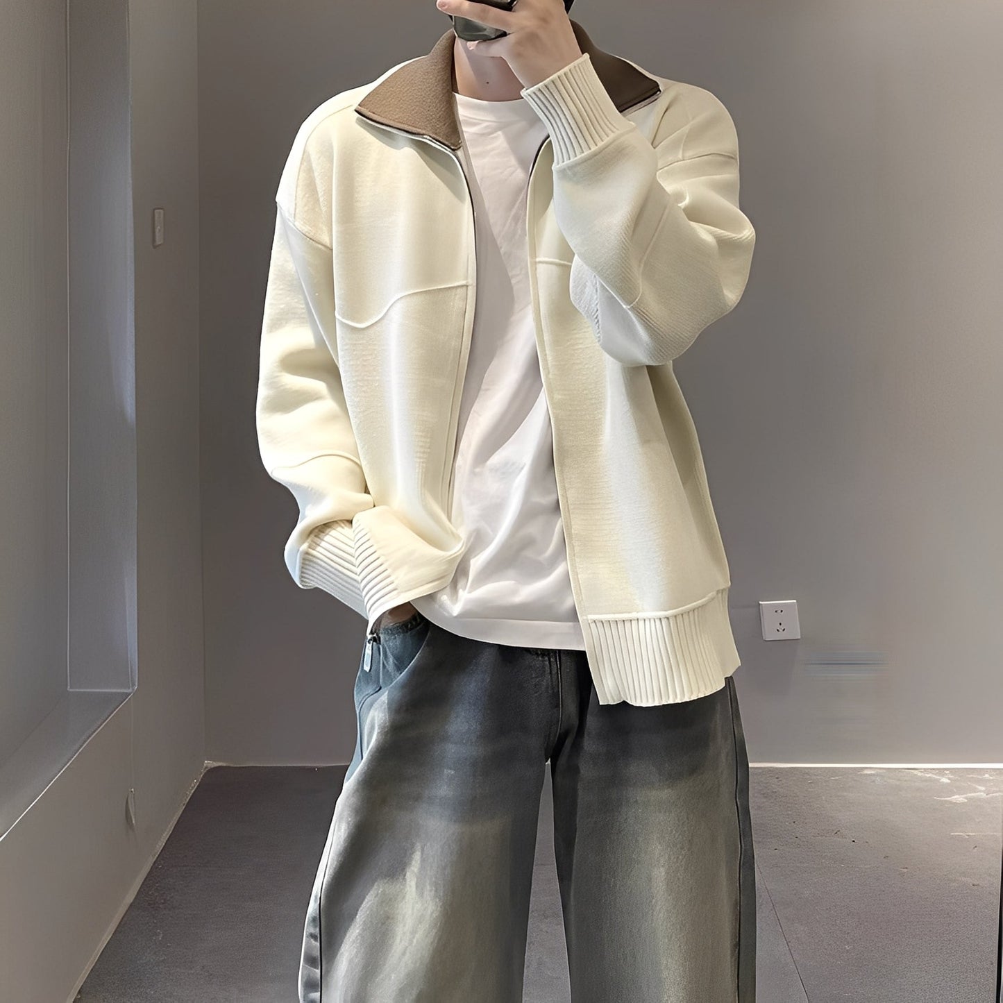 Henry - Cardigan alla moda, lavorato a maglia in modo casual per uomo