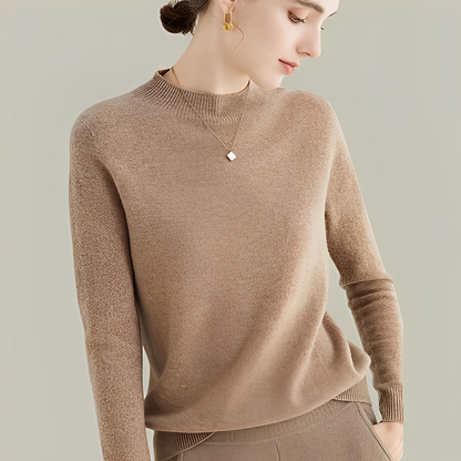 Martine - Slim Fit Wollpullover mit hohem Kragen für Damen