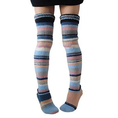 Rhianna - Stilvolle lange gestreifte Socken für Damen