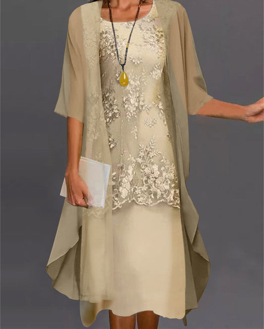 Vivian - Elegantes zweiteiliges Chiffonkleid