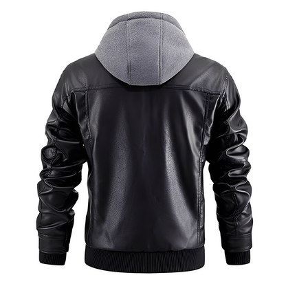 Everard - Classic Men's Motorcycle Jacket with Hood