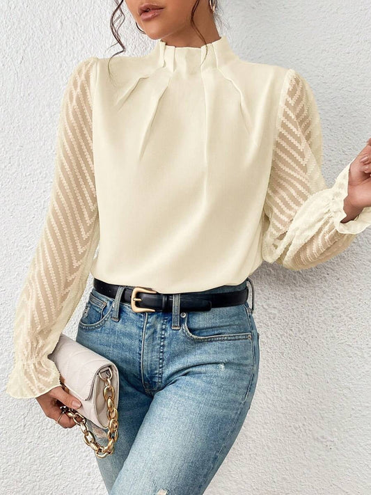 Cassandra - Elegantes langärmliges Chiffon-Top für Damen