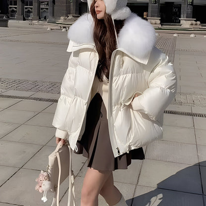 Victoria - elegante Windjacke mit Daunenfüllung und Pelzkragen für Damen
