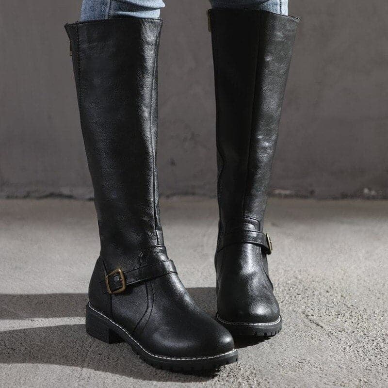 Marisa – bottes en cuir à talon bloc
