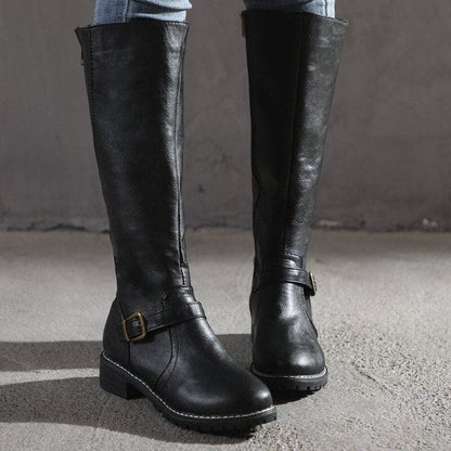 Marisa – bottes en cuir à talon bloc