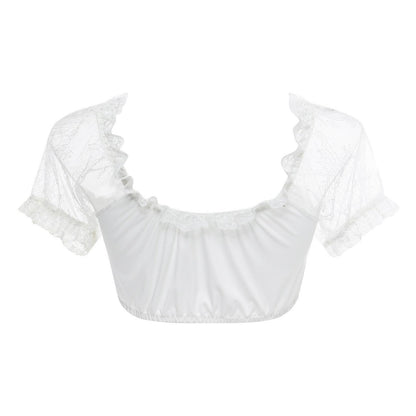 Monique - Retro-Bluse mit Spitze für Damen