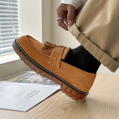 Milton - Men's suede loafers with tassels in modern design