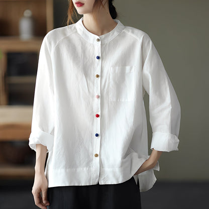 Helen - damska koszula z długimi rękawami i kieszeniami, krój locker