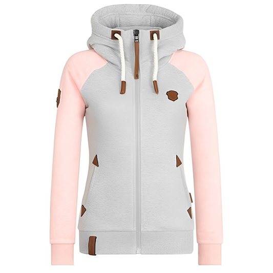 Elinor - Komfortables Damen-Sweatshirt mit Kapuze und Reißverschluss