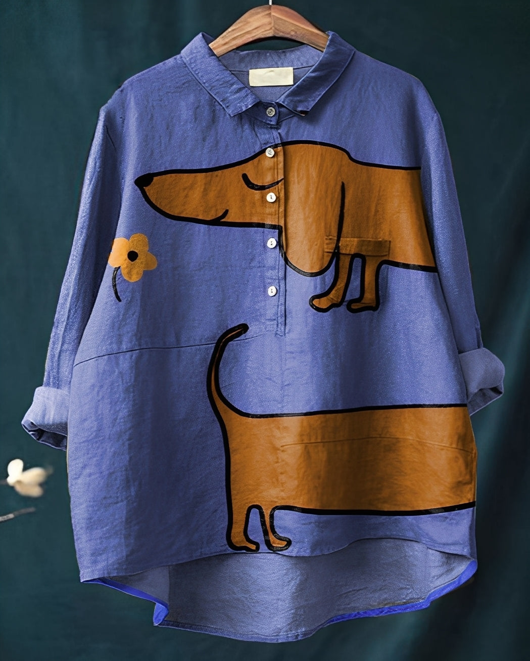 Eyden - Camicetta artistica a maniche lunghe per donna