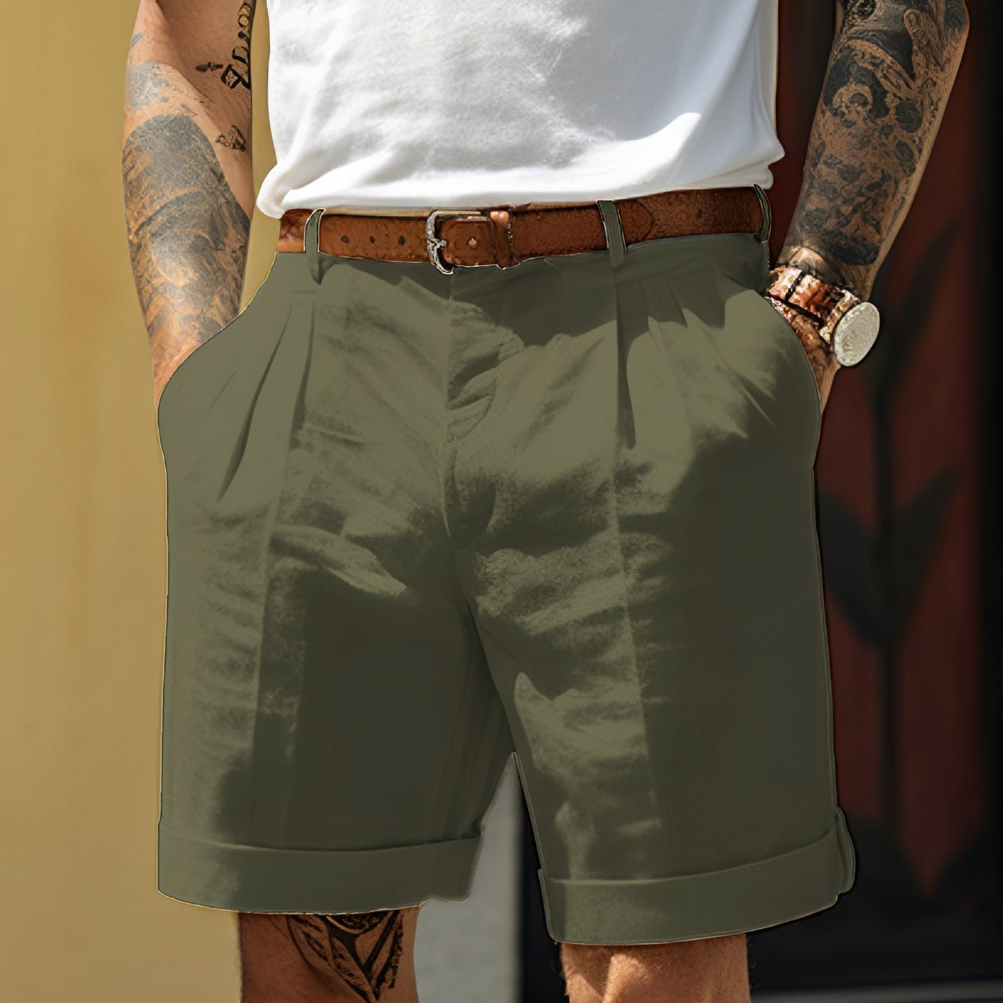 Adrian - Weit geschnittene Herren-Shorts im geraden Design