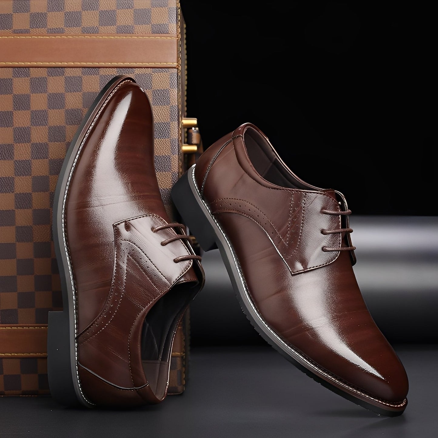 Beckham - élégantes chaussures à lacets au design brogue pour hommes