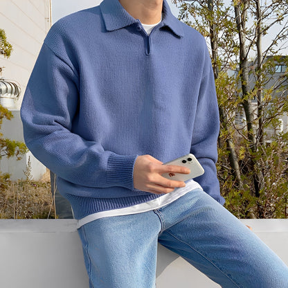 Bernard - Herren Langarm-Strickpoloshirt