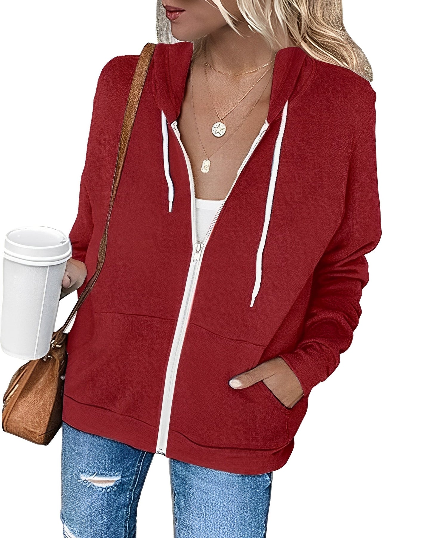 Alicia - Ein leichter Kapuzenpullover mit Zipper und praktischen Taschen