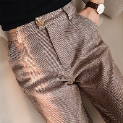 Rachelle - Modne damskie spodnie z wysokim stanem