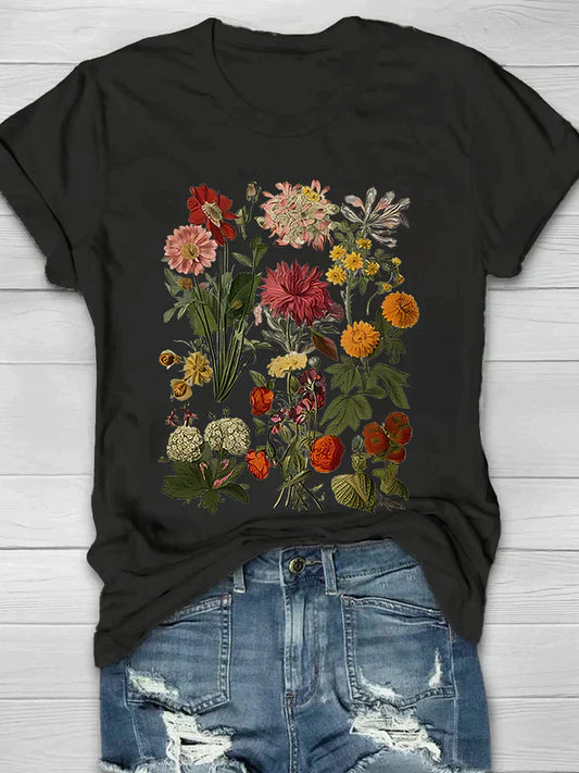 Liv - Damen T-Shirt mit Retro-Blumenmuster