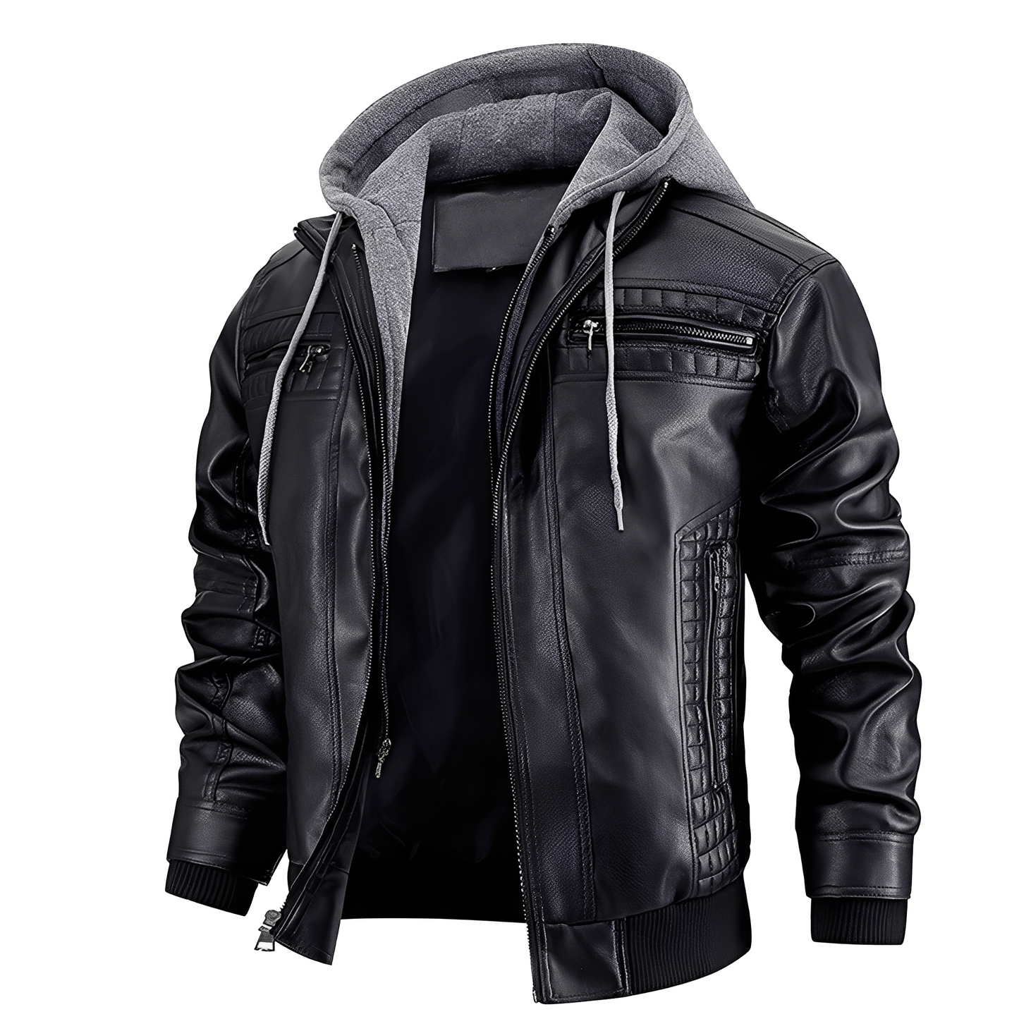 Everard - Classic Men's Motorcycle Jacket with Hood