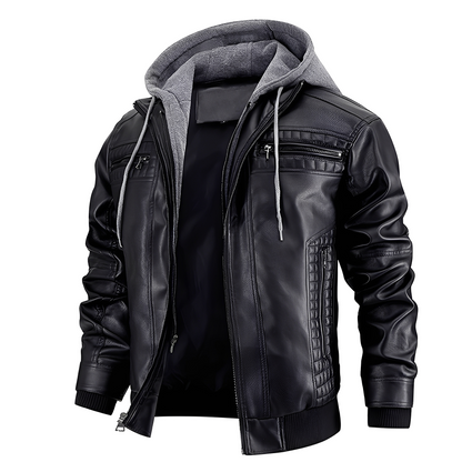 Everard - Classic Men's Motorcycle Jacket with Hood