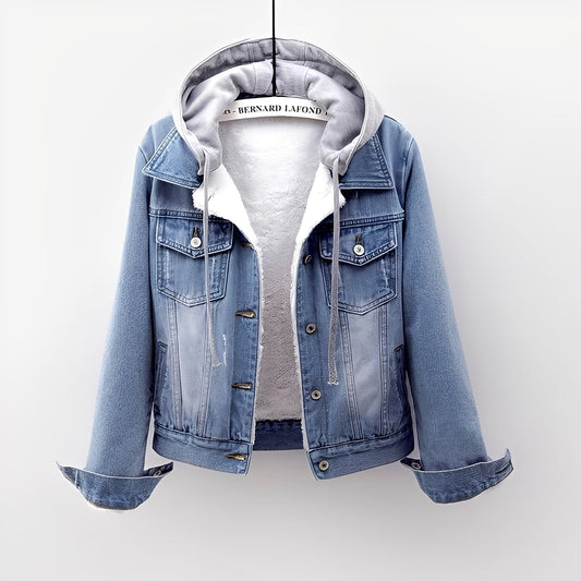 Malani - Modische Damen-Jeansjacke mit abnehmbarer Kapuze