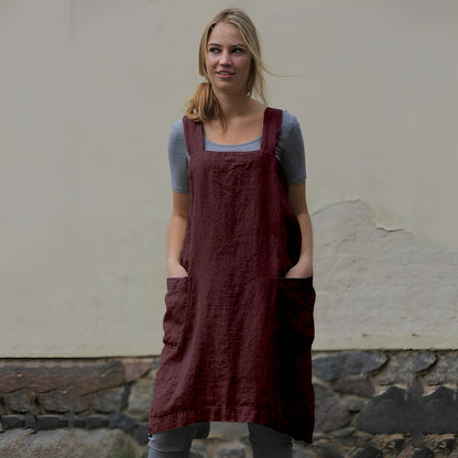 Mozelle - Damen-Schürzenkleid im legeren Stil mit Taschen