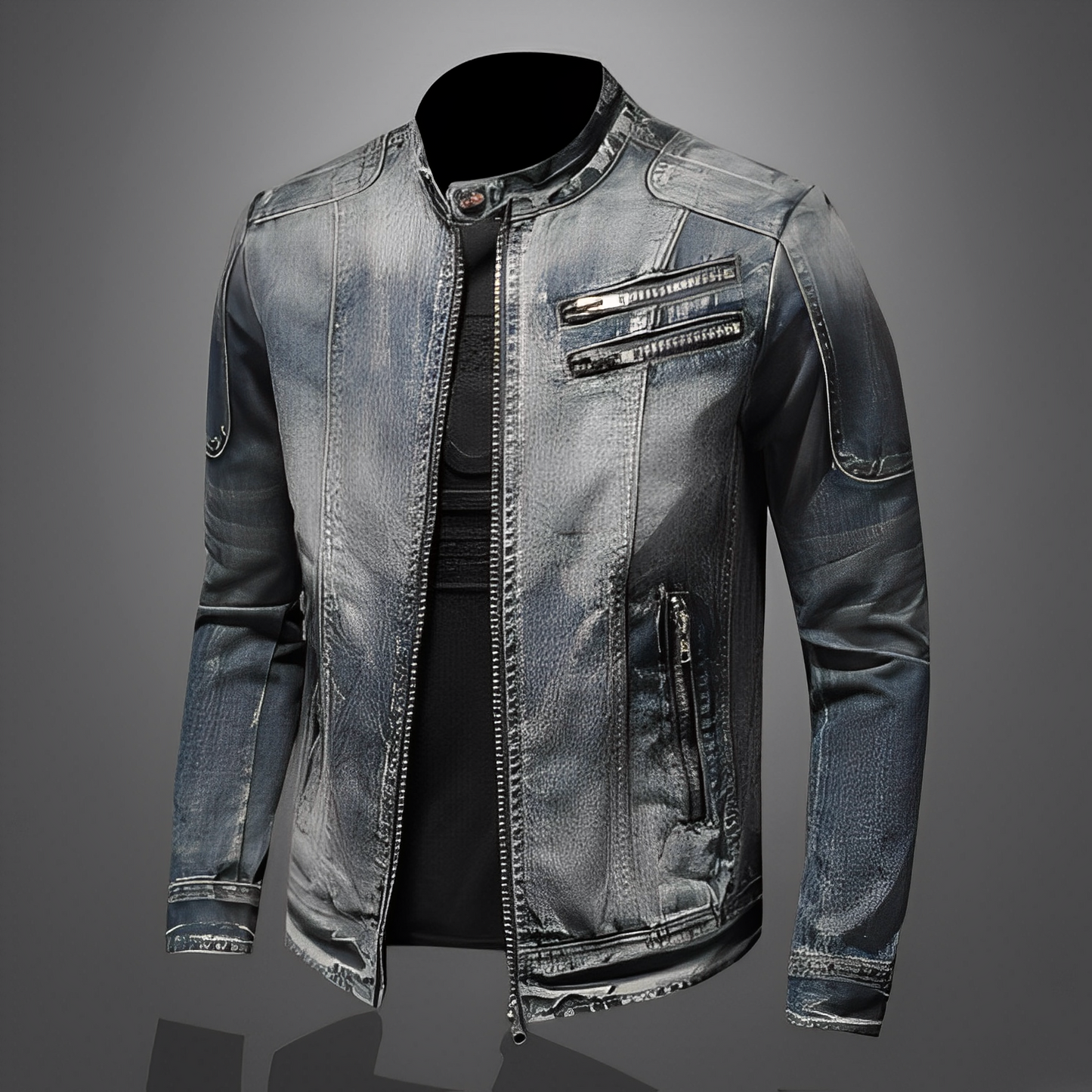 Lucas - Modna kurtka jeansowa z kieszeniami dla mężczyzn