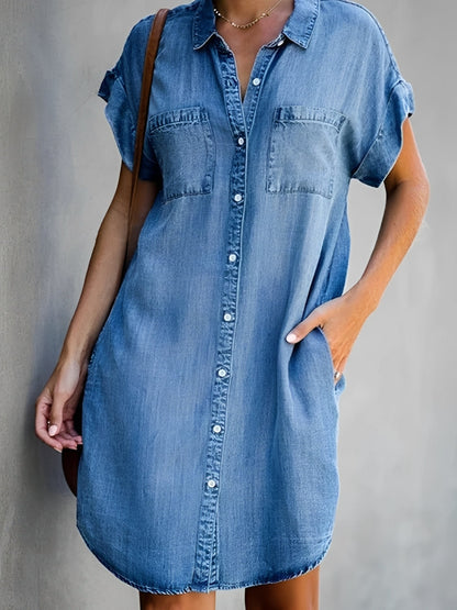 Mabel - Elegantes Jeanskleid mit Knopfleiste für Damen