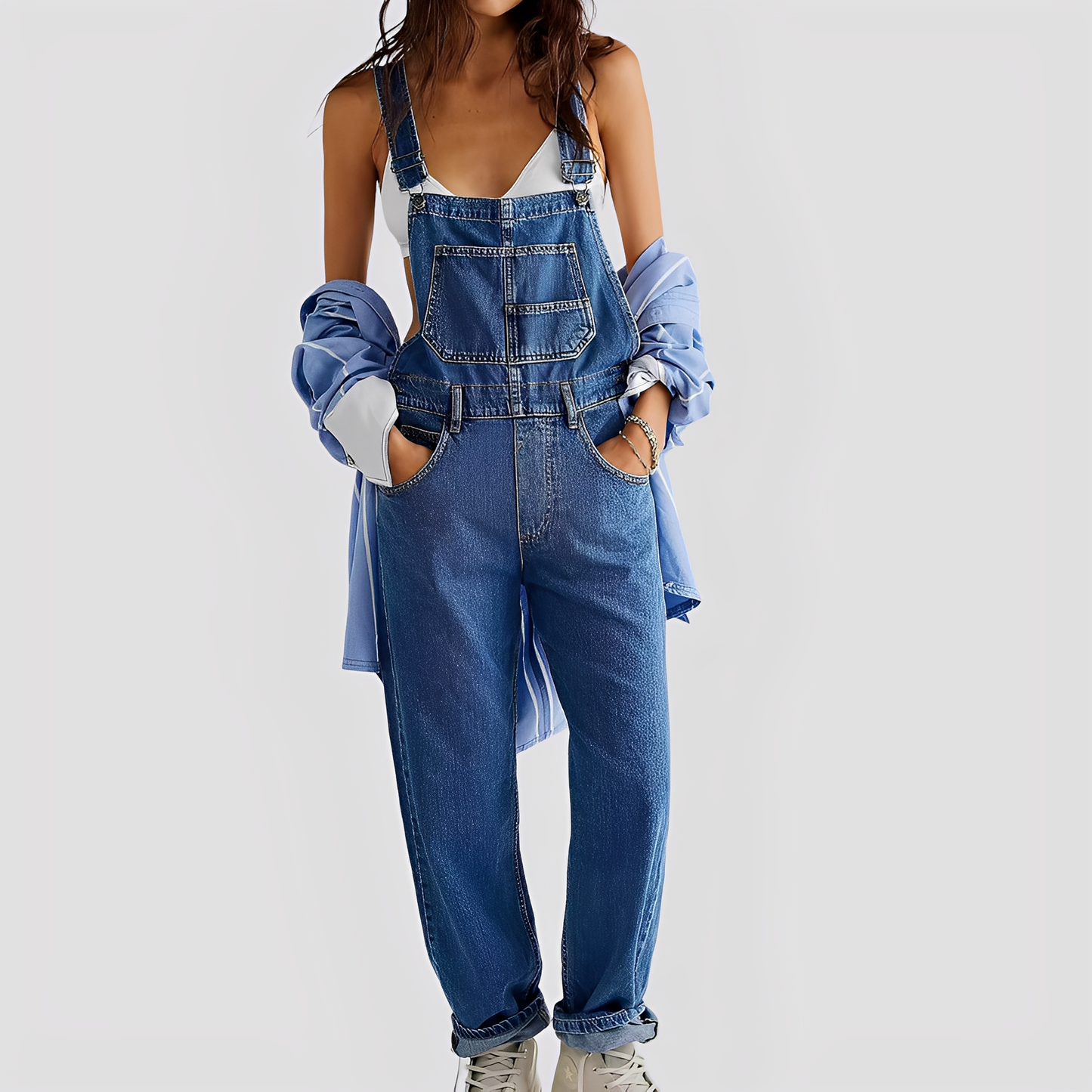 Mildred - Classic, wide-cut women's jeans overalls