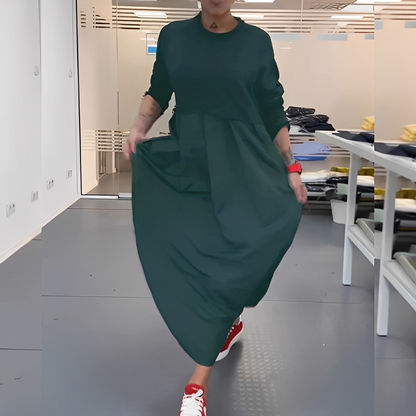 Gisèle - dámské šaty s kulatým výstřihem a volným střihem