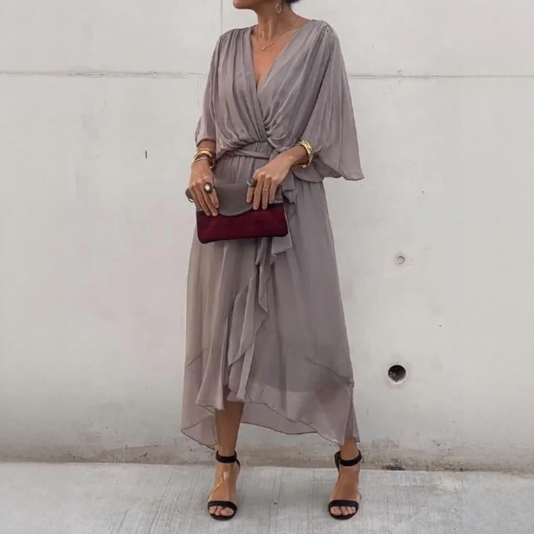 Demara - Elegantes V-Ausschnitt-Kleid für Damen