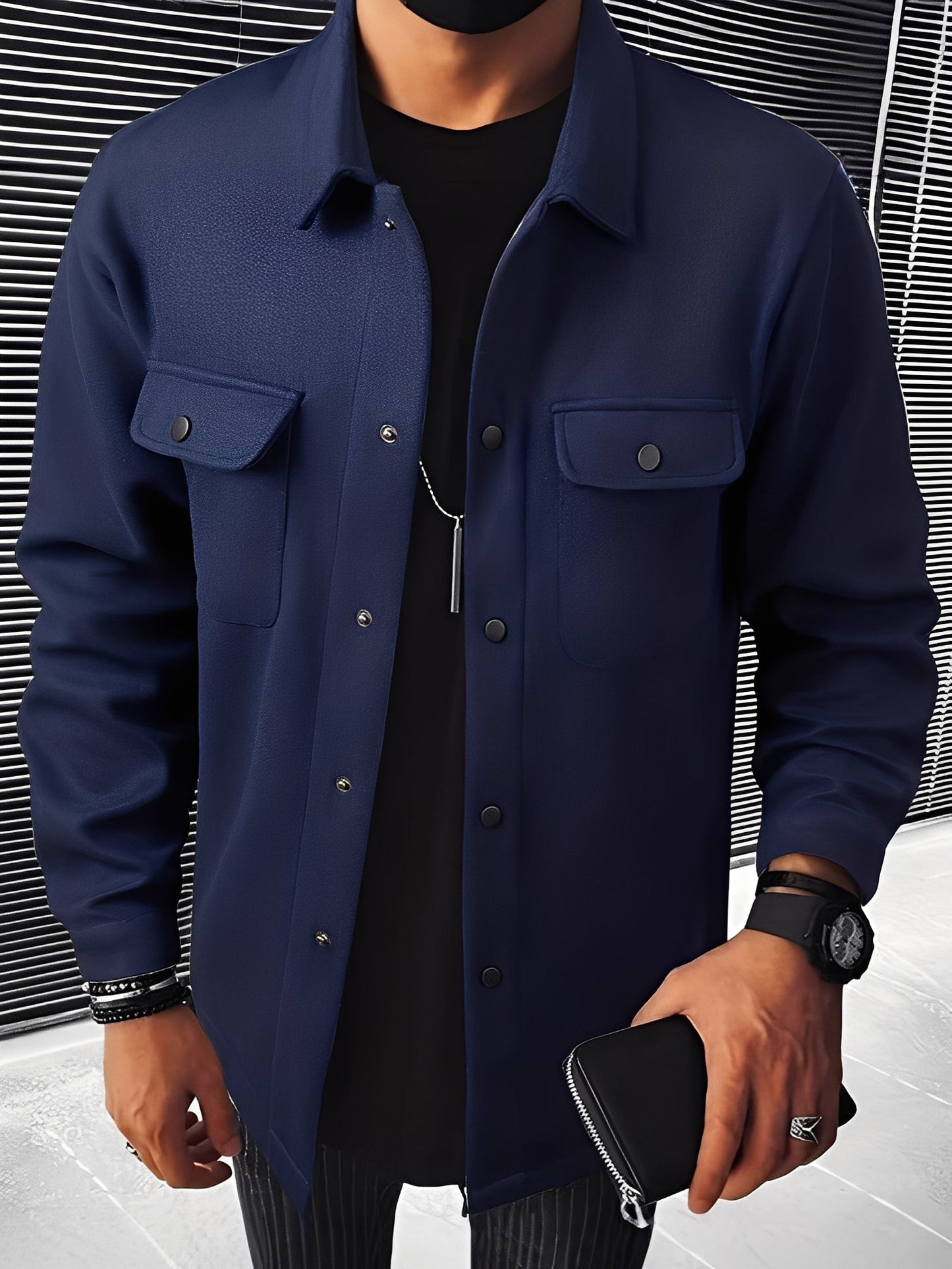 Clinton - kurtka męska z modnym kołnierzem i kieszeniami