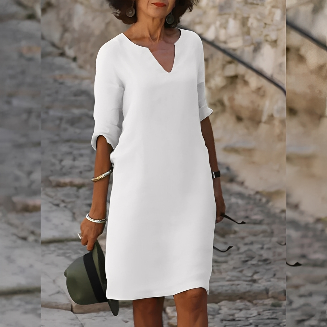Guilaine - Elegantní šaty s výstřihem do V pro dámy