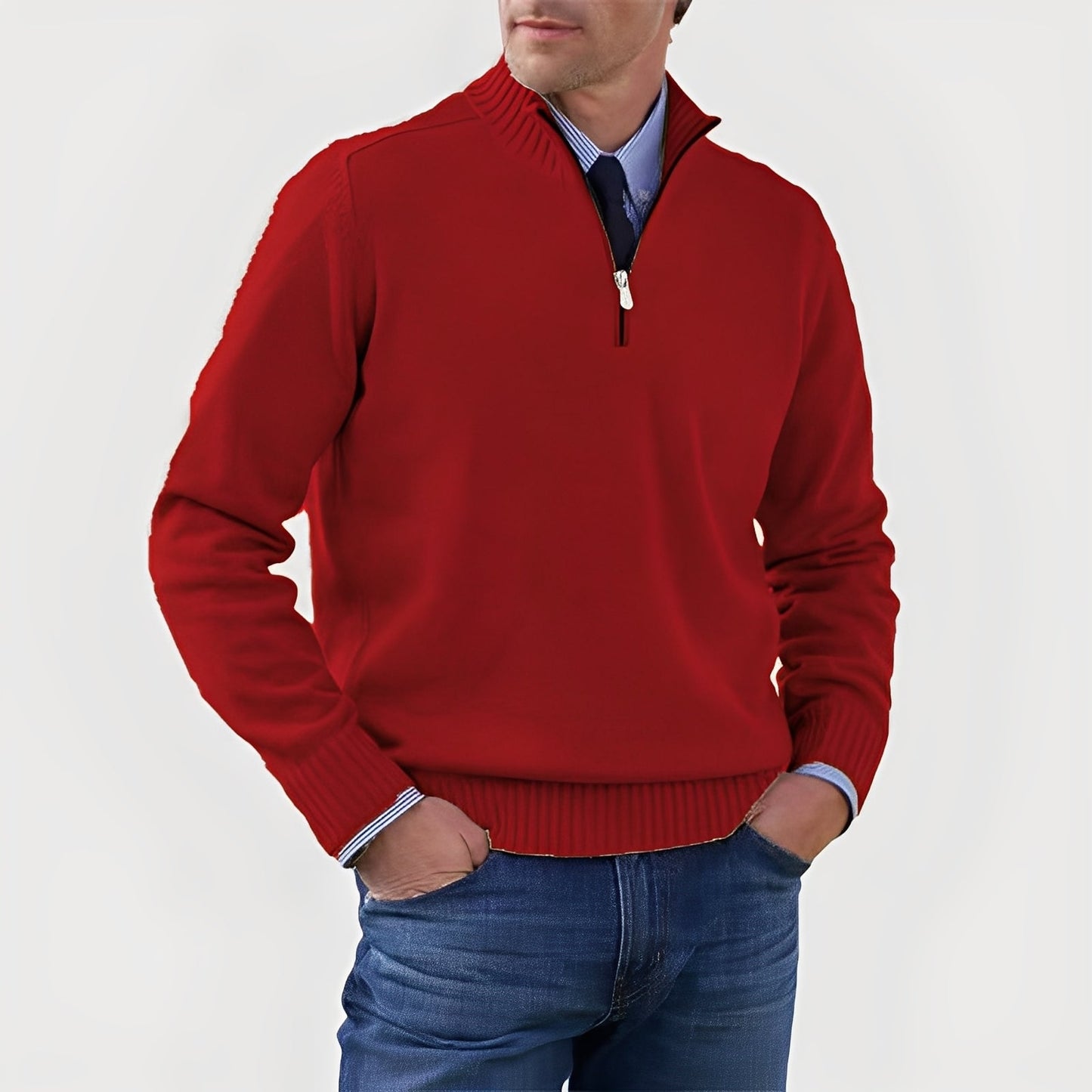 Nolan - Comfortable Men's Knit Sweater with Zipper