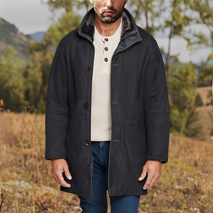 Eddie - chaqueta clásica de ante para hombre de longitud media