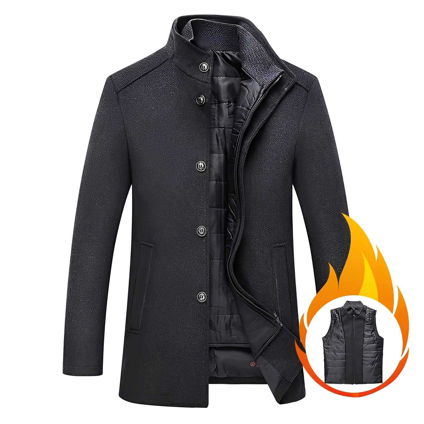 Axton - Elegant wool jacket for men with vest