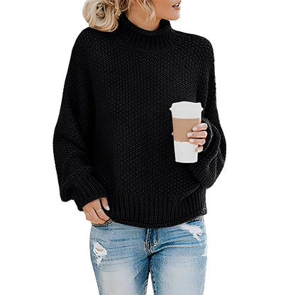 Evalyn - Cozy women's sweater with high collar