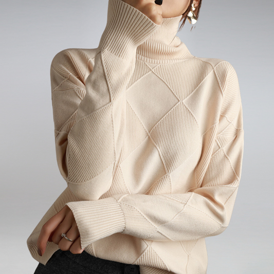 Ashlie - Bequemer, warmer Damenpullover mit Rollkragen
