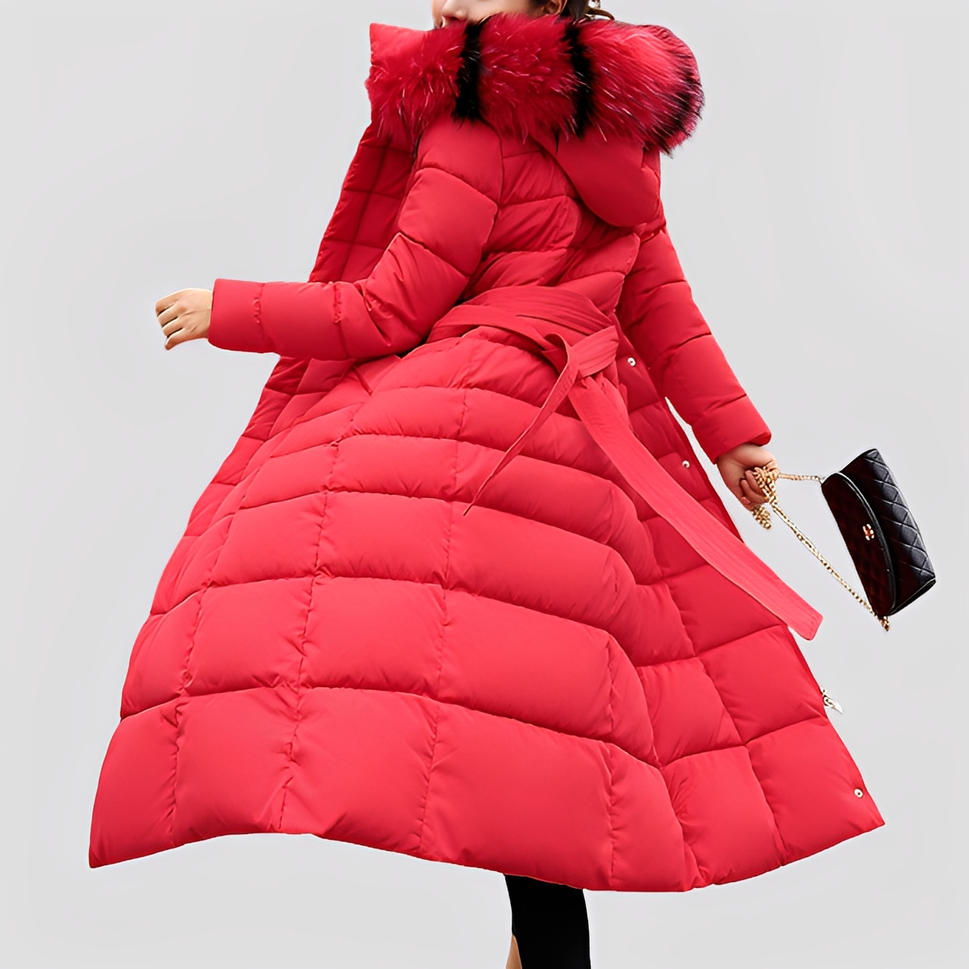 Mollie - Elegantní, polstrovaný dlouhý dámský kabát