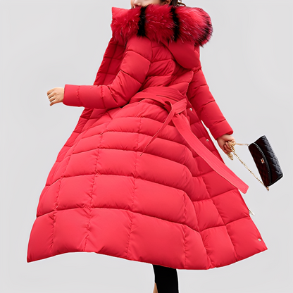 Mollie - Elegantní, polstrovaný dlouhý dámský kabát