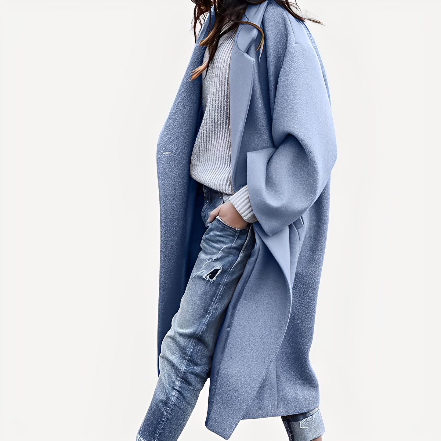 Camellia - Women's Wool Coat, Long and Comfortable