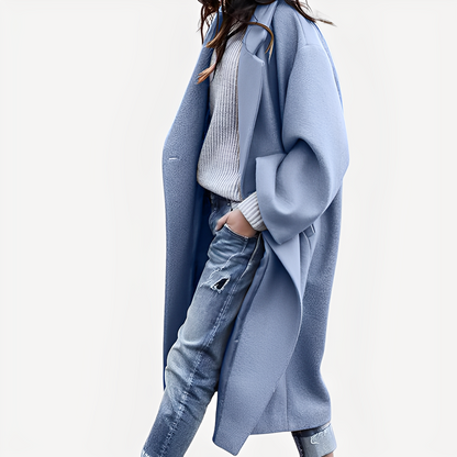 Camellia - Women's Wool Coat, Long and Comfortable