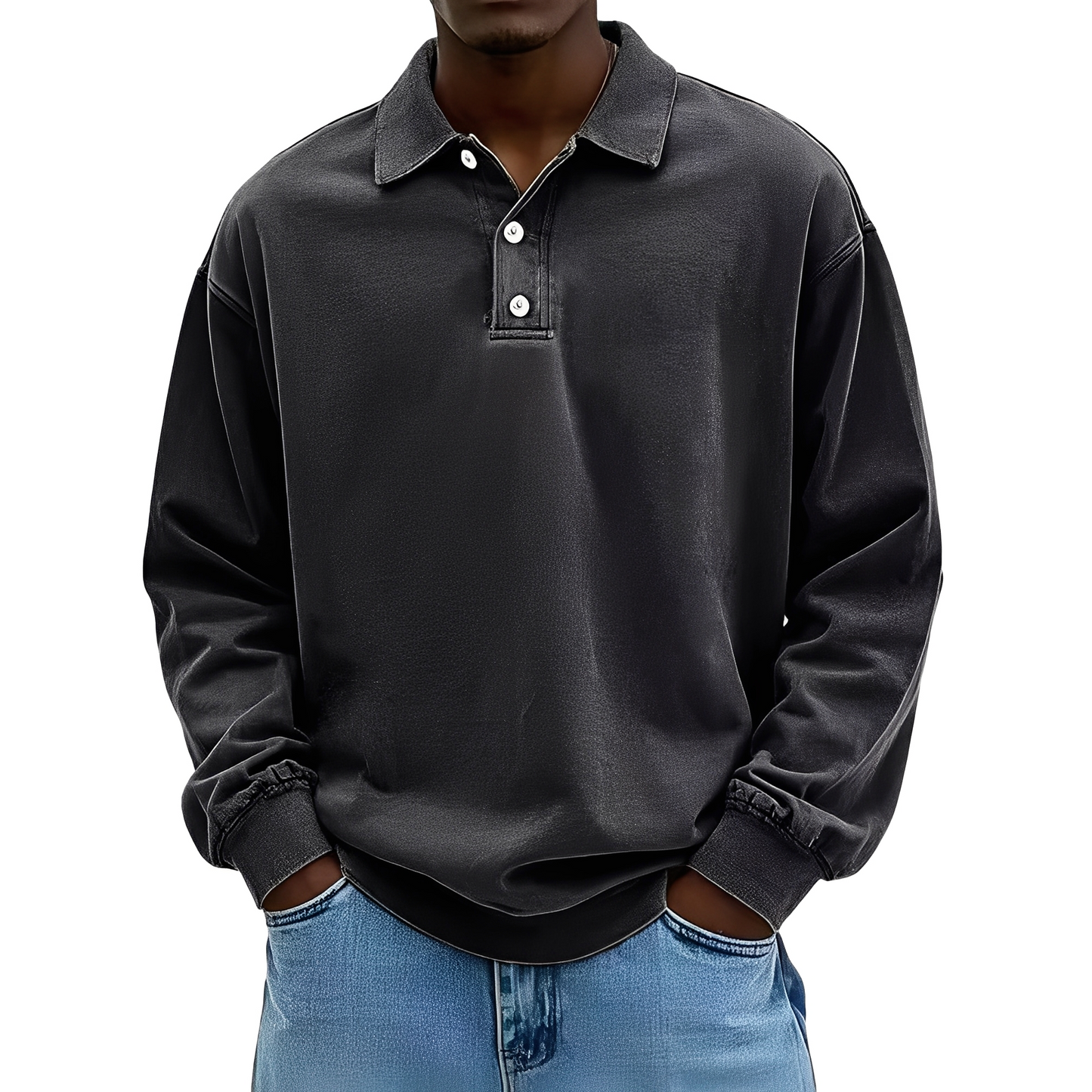 Chris - T-shirt classique à manches longues épaisses pour hommes