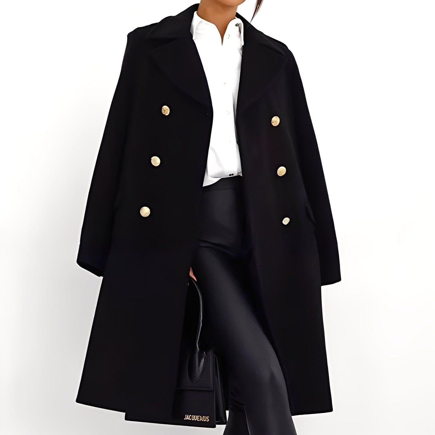 Viona - Stylish women's coat with double row of buttons