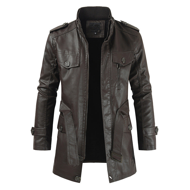 Howard - Vintage-Leder-Trenchcoat für Herren
